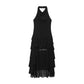 Fashion Temperament Laminated Decoration Hanging Collar Long Dress