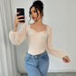 Sexy Retro Long Sleeve Square-neck Mesh Jumpsuit