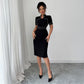 High-neck Solid Color Dress Women
