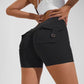 Short taille haute avec poches pour le yoga, le fitness, le sport, l'été