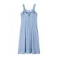 Single-breasted Mid-length Slim Fit Denim Dress