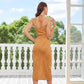 Women's Halter Slit Slim Hip Twist Dress