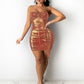 Chest Wrapped Hanging Neck And Buttocks Irregular Dress