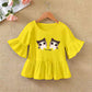 T-shirt à manches volantées pour enfant, bas d'été