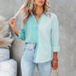 Striped Contrast Print Long-sleeved Cardigan