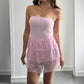 Simple Bustier Design Short Dress For Women