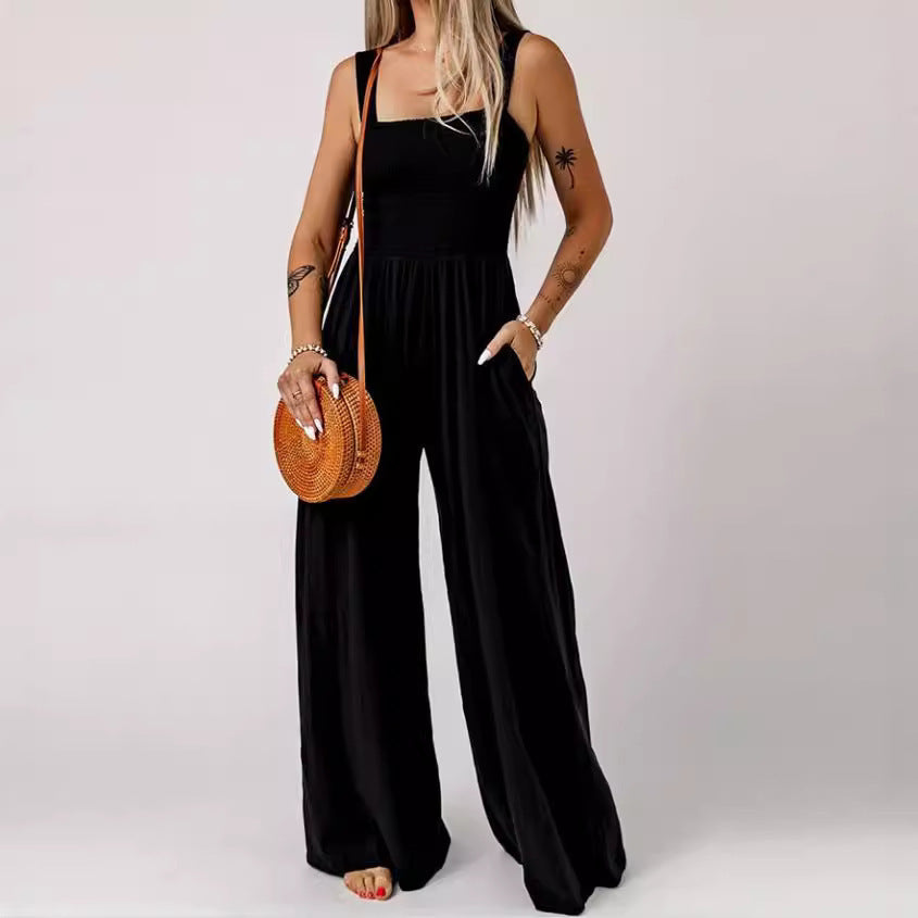 Sleeveless Tube Top Women's Commuting Wear Vest Jumpsuit Loose Wide Leg