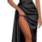 Women's Off-the-shoulder High Slit Support Mermaid Formal Dress Banquet