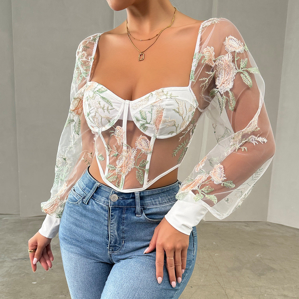 Lace V-neck Women's Top