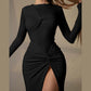High Slit High Waist Slim Fit Dress Women