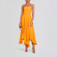 Ruched, Slim-fit, Chic, Asymmetric Maxi Dress