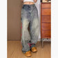 Men's And Women's Same Vintage Stripe Stitching Jeans