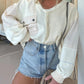 Short Denim Color Matching Casual Sweater For Women