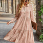 Wide Hem Long Sleeve Dress Plaid Casual Dress