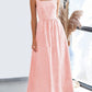 Patchwork Plaid Sling Elastic Large Swing Dress