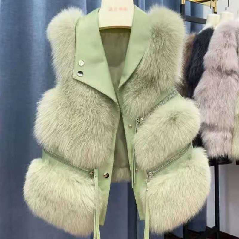 Women's Leather Vest Jacket Winter New Korean Version