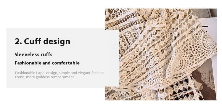 Summer Plus Size Women's Clothing Oversize Thin Lace Crocheted Hollow Out Sun Protective Blouse Ice Silk Wool Sweater Top