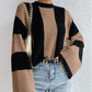 Pull en maille à rayures et col rond pour femme