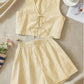 Elegant Striped Knit Tank Top And High-Waist Loose Shorts Set For Women