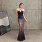 Robe de soirée à paillettes longue et ajustée en queue de poisson