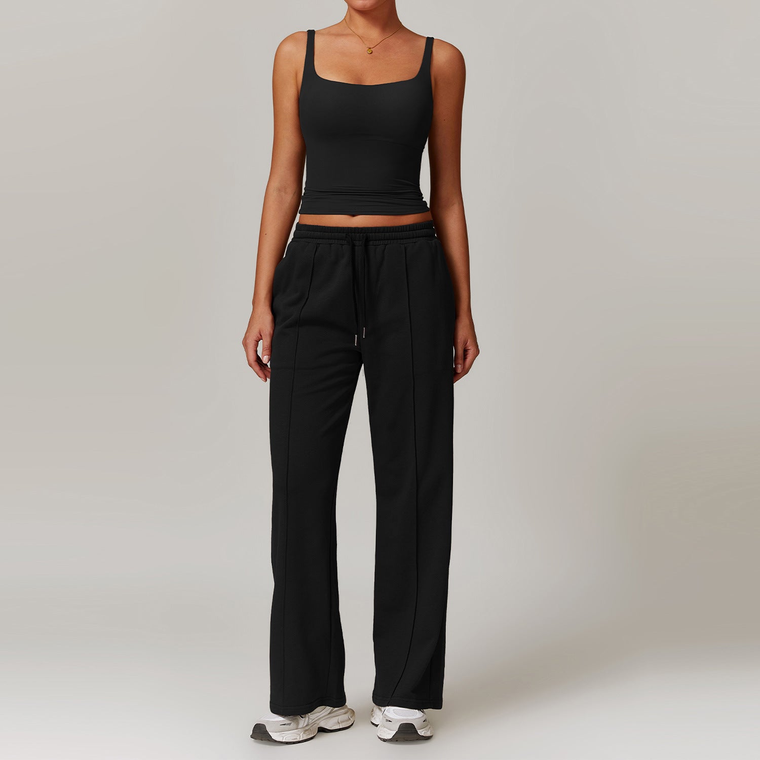 High Waist Wide Leg Slimming Long Sleeve Running Workout Comfort Suit