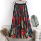 Floral Floral Skirt Female High Waist Slimming A-line Chiffon Printed Pleated Skirt Mid-length