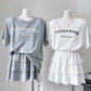 Youthful Two-piece Set Relaxed-fit T-shirt Skirt