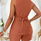 European And American Ladies Fashion Comfort And Casual Open Chest Lace-up Short-sleeved Shirt