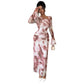 Elegant Tie-dye Printed Mesh-design Dress