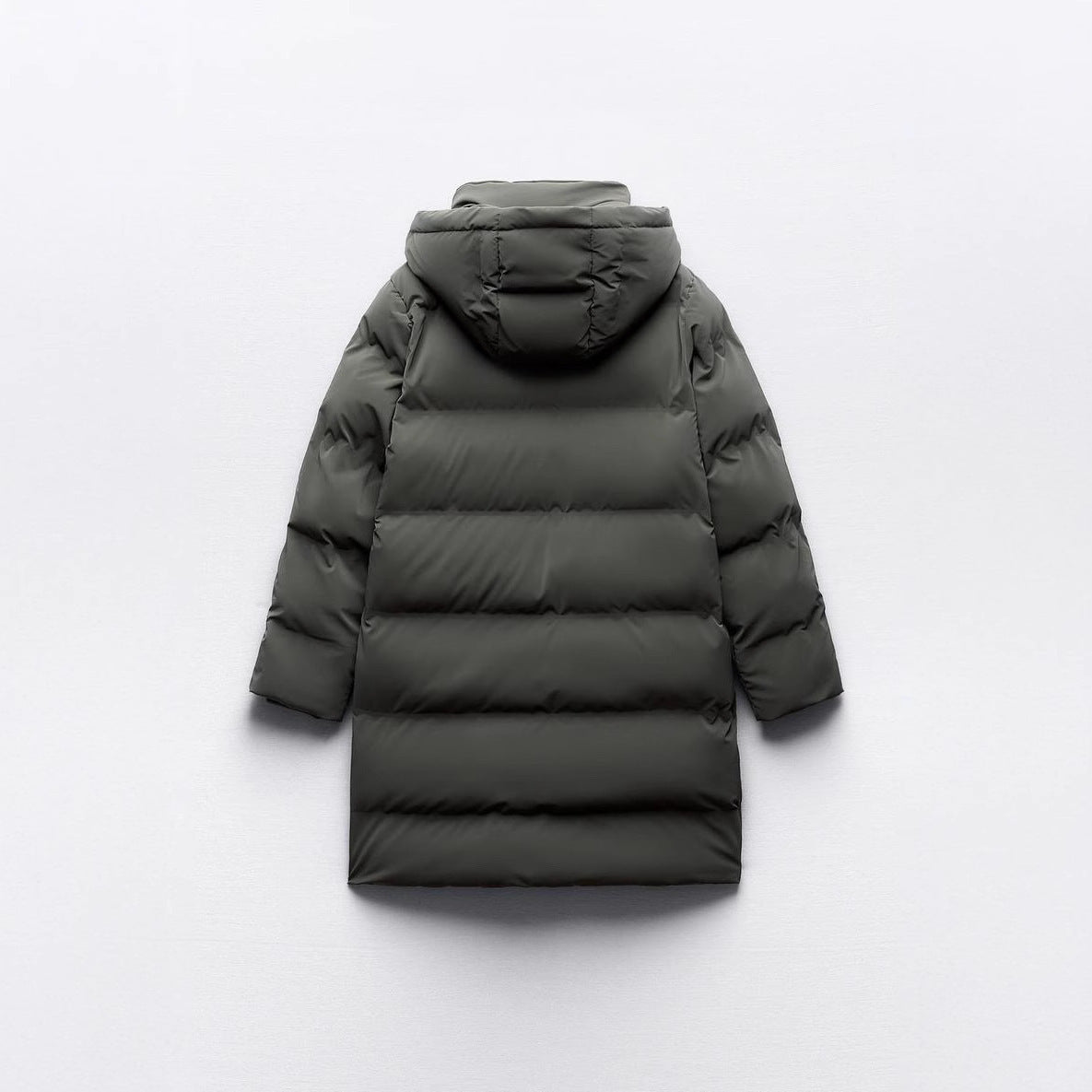 Veste en coton à capuche, coupe ajustée, amincissante et chaude, manteau long