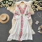 Women's Waist Slimming Mid-length Travel Vacation Dress
