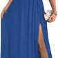 Women's One Shoulder High Split Cutout Sleeveless Elegant Cocktail Maxi Dress