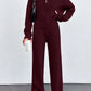 Autumn And Winter New European And American Women's Casual Loose Zip Top And Trousers Two-piece Set