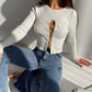 Women's Fashion Hollow Diamond Chain Jersey Top