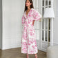 Elegant V-neck Lantern Sleeve All-matching Printed Dress