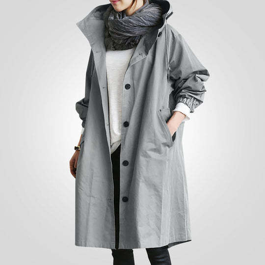 Women's Medium And Long Style Small Man Temperament Waist Closing Long Sleeve Coat