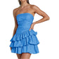Solid Color Off-neck Dress Summer Women's Slim Fit Tube Top Short Skirt