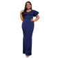 Women's V-neck Backless Puff Sleeve Dress