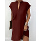 Women's Positioning Flower Crew-neck Batwing Sleeve Color-matching Dress