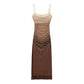 Women's Fashion Casual Silk Net Printed Dress