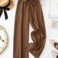 Women's Casual Solid Color Straight Wide-Leg Pants With Belt