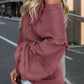 Women's Long-sleeve Shirt Off-shoulder Loose Ruffled Shirt Waffle