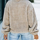 Manteau d'hiver en laine kaki pour femme, épais et chaud, à manches longues