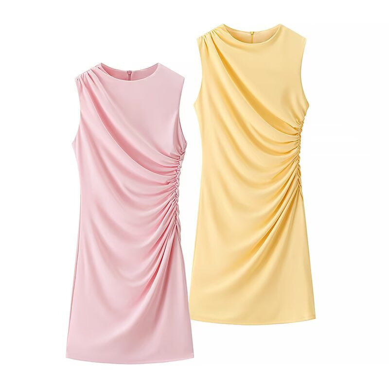 Women's Fashion Simple Pleated Decoration Dress