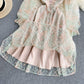 Slim Fit Short Heavy Duty Embroidered Lace Skirt With Fungus Collar