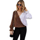 Women's Shirt Autumn Polka Dot Color Matching Printed Long Sleeve Shirt