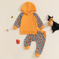 Ensemble deux pièces sweat à capuche multicolore et pantalon à carreaux pour enfant