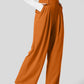 Women's Wide Leg Pants Elastic High Waist Waffle Knit Casual