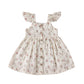 Children's Tricolor Floral Fly Sleeve Slip Dress