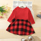Robe à carreaux rouge pour fille, nouvelle fête de Noël